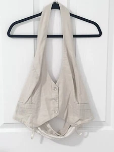 SEVEN WONDERS - Beige Cotton Backless Cami Top Size XXL Fit 16 - Picture 1 of 4