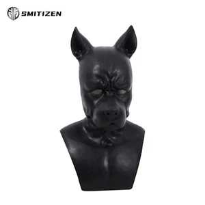 Maschera Bulldog Silicone Nero Realistica Smitizen Mostro Halloween Festa Costumi - Foto 1 di 10