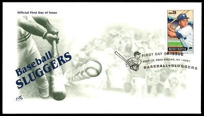 2006 Mickey Mantle FDC Baseball Sluggers Artcraft Cachet - Image 1 of 2