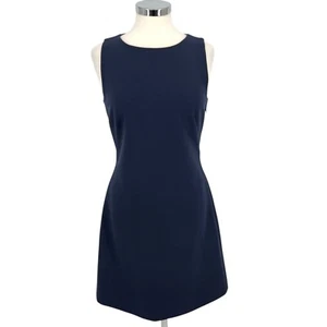 Theory Jemania Navy Wool Blend Sleeveless Cutout Back Dress Size 8 - Picture 1 of 10