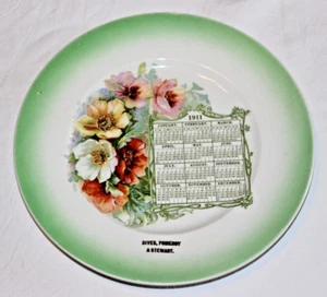 VTG 1911 K.T.&K. Co 4010 SEMI-VITREOUS CALENDAR PLATE DIVES, POMEROY & STEWART - Picture 1 of 5
