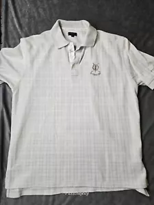 VTG Burberry Golf Mens Polo Large The Old Course St Andrews Geometric Beige - Picture 1 of 15