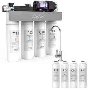 Sistema de ósmosis inversa de filtración de agua UV SimPure WP2-400GPD + filtros de medio año - Imagen 1 de 10
