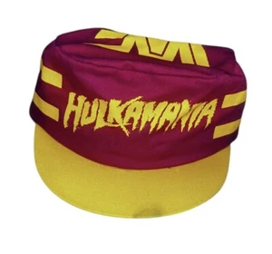 Hulk Hogan Hulkamania Yellow & Red Painters Cap WWF Wrestling 80s Vintage - Bild 1 von 6