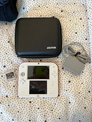 Nintendo 2DS White and Red With Charger Case 1 Game Tested Working - Image 1 of 4