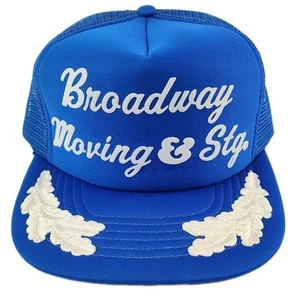 Vintage Broadway Moving & Stg Trucker SnapBack Hat Blue Scrambled Eggs NOS Rare - Picture 1 of 22