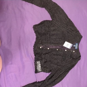 Polo Ralph Lauren Girls Button Up Cropped Shrug NWT. Sz 12-14 - Picture 1 of 6