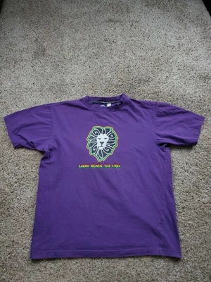Camisa LRG Lion Rock Para Hombres Grande Púrpura Gráfico Reggae Rasta Raíces Manga Corta Foto 1 de 4