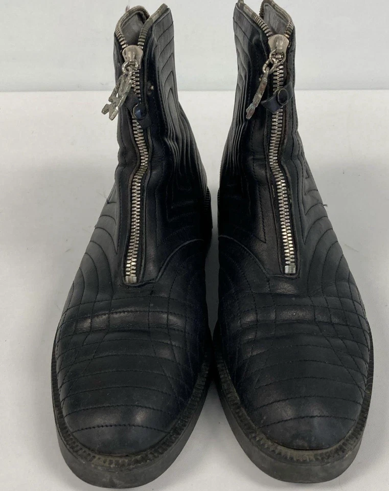 STEPHANE KELIAN Paris LEATHER Black ANKLE BOOTS/Shoes Sz 7 Women’s Combat Style - Image 1 of 4