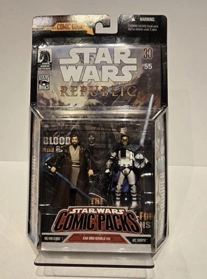 Figuras Star Wars Comic Packs Republic #55 Obi-Wan Kenobi & Arc Trooper 2006 NOVO - Imagem 1 de 4