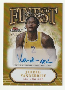 2024-25 Topps Finest Refractor GOLD AUTO Jarred Vanderbilt 50 Los Angeles Lakers - Picture 1 of 2
