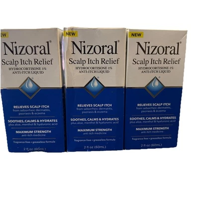 (3) Nizoral Scalp Itch Relief Anti-Itch Liquid Soothes Calms & Hydrates (2 oz) - Image 1 of 4