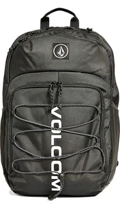 VOLCOM BACKPACK BLACK NEW WITH TAGS LOGO BUNGEE VERSATILE COMFORT 19 In - Picture 1 of 4