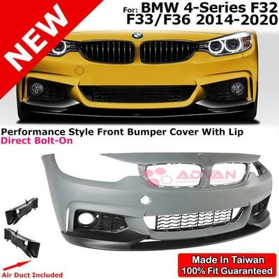 Front Lip Performance Style Bumper Cover For BMW 2014-2020 4 Series F36 F32 F33 - Image 1 of 4