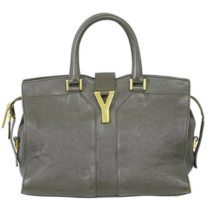 Bolso de Mano YVES SAINT LAURENT YSL Cabas Chyc 400666 Cuero Gris Dorado - Imagen 1 de 15
