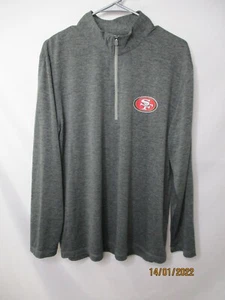 San Francisco 49 Mens Jacket Large Gray Pullover Long Sleeve Zipper High Neck - Picture 1 of 10