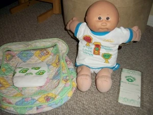 Parche de repollo prematuro vintage con bolsa de pañales y certificado de nacimiento - Imagen 1 de 2