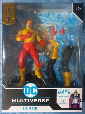 DC McFarlane Multiverse Kid Flash Crisis on Infinite Earths Gold Label BAF NIB - Image 1 of 4