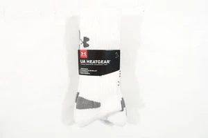 UNDER ARMOUR UA 3 PACK 1250412 WHITE GRAY LARGE 9-12.5 SOCKS MENS NWT NEW - Picture 1 of 4