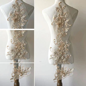 Lace DIY Dance Wedding Sew Bridal Embroidery Trim Lace Applique Decor Motif - Picture 1 of 22