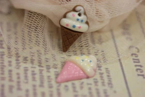 4pz miniatura resina doll house fimo cernit orecchini collane cono gelato pralin - Picture 1 of 1