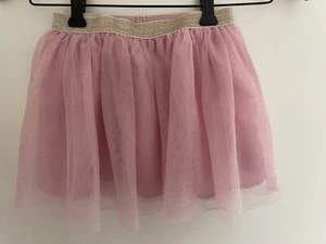 Kids Girls Pink Mesh Lined Gold Glitter Band Pull On 100% Polyester Skirt S 5/6 - Picture 1 of 5