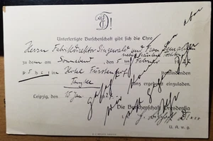 Leipzig - Burschenschaft Dresdensia - 1927 - Einladung zum Tanztee - Bild 1 von 1