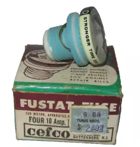 3-Pk CEFCO Buss Fustat Type S 10 Amp Time Delay Plug Fuse Reject Base NOS 10/125 - Picture 1 of 5