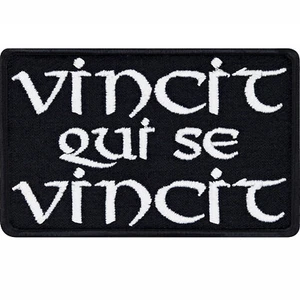 Aufnäher Vincit qui se vincit Latein Sprichwort Aufbügler Biker Patch 80x50mm - Bild 1 von 7