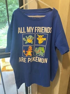 Pokémon “All My Friends Are Pokemon” Graphic T-Shirt Unisex Kids Size XL - Picture 1 of 1