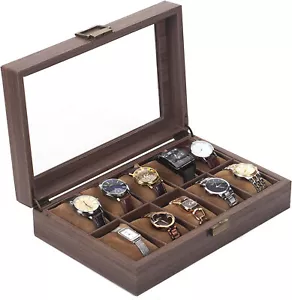 Uhrenbox Uhrenkoffer Schaukasten Uhrentruhe Uhrenkasten Uhrenschatulle 10 Uhren - Bild 1 von 15