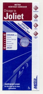 Metra Heritage Corridor Timetable Chicago to Joliet 2018 - Picture 1 of 3