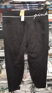 Victoria's Secret 11229047 Seamless High-Waist Leggings Sz Lg Short - Black - Picture 1 of 8