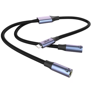 USB Typ C auf Dual 3,5 mm AUX Kopfhörer Mikrofon Adapter passt Handys Computer - Bild 1 von 6