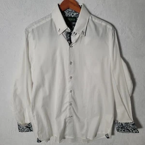 Inserch Icon French Cuff Long Sleeve Mens White Shirt XL Mercerized Cotton - Picture 1 of 9
