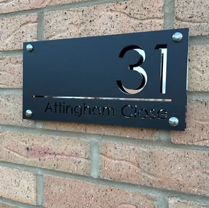 Outdoor Door Number 👍 Silver House Number Plaque,House Number and Street Signs - Picture 1 of 18