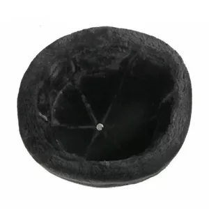 Men Faux Leather Fur Beanie Hat Skullcap Sailor Cap Cuff Winter Ski Brimless - Picture 1 of 9