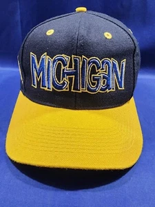 Vintage Michigan Wolverines Top Of The World Hat Black/Yellow Fitted Size 7 1/8 - Picture 1 of 11
