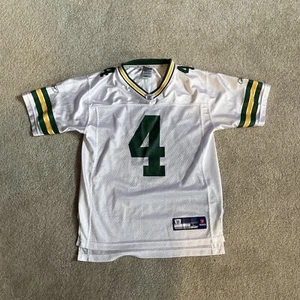 Reebok On Field Green Bay Packers #4 Favre Jersey Youth Large (14-16) White - Picture 1 of 8
