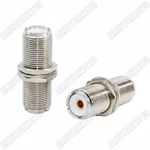 1x UHF SO239 Jack Female Bulkhead Nut to UHF SO-239 Jack Female UHF-UHF Adapter - Picture 1 of 6