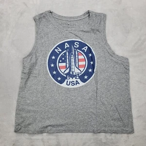 NASA Shirt Boys Large Tank Top Crewneck USA American Flag Graphic Tee Youth Kids - Picture 1 of 6