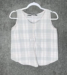 Canotta Krazy Kat a quadri senza maniche cropped Popover donna taglia small Y2K rosa - Foto 1 di 7