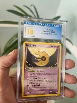 (POP 4) CGC 10 PRISTINE Lunatone 20/92 EX Legend Maker Pokemon Card - Image 1 of 4