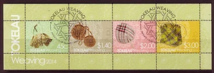 NEW ZEALAND 2014 TOKELAU WEAVING MINIATURE SHEET FINE USED - Picture 1 of 1