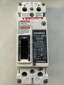NEU NICHT VERPACKT SIEMENS HEG2B025 25AMP 2-POLIG 480V UNTERBRECHUNGSSCHALTER - Bild 1 von 2