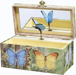 Enchantmints Butterfly Girls Musical Jewelry Box Spini Musical Jewel Storage Box - Picture 1 of 6