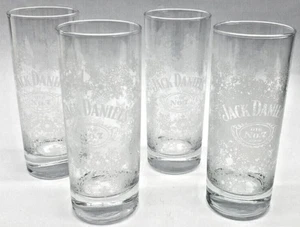 Juego de 4 Whisky Jack Daniels 6" Alto Navidad Grabado Copo de Nieve Vidrio Bola Alta - Imagen 1 de 2