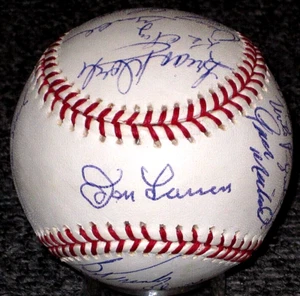 NEW YORK YANKEES 19 GREATS AUTO SIGNED BASEBALL LARSEN BOGGS GOSSAGE NETTLES CAS - Picture 1 of 7