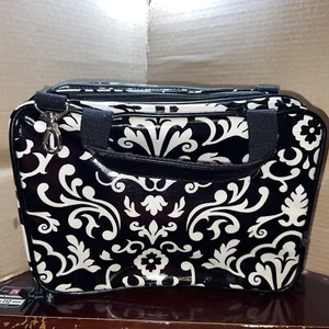 Thirty One Reise Make-up Kulturbeutel gesteppt Blume doppelseitig Kosmetiktasche braun - Bild 1 von 5