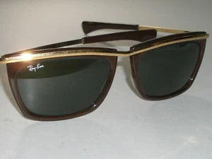 B&L RAY-BAN L1005 GEP/TORT BLEND G15 UV SLEEK RECTANGULAR OLYMPIAN II SUNGLASSES - Picture 1 of 6